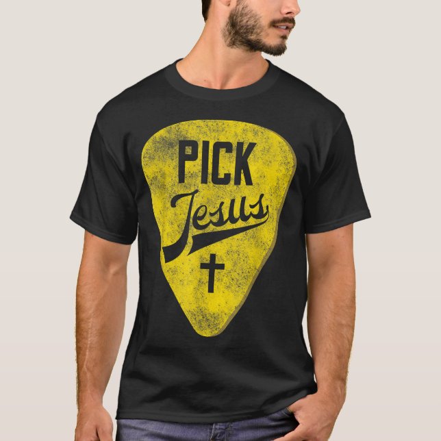 Camiseta Escolha Jesus  Pastor Música Cristã Violão  (Frente)