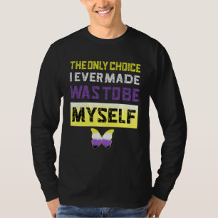 Camiseta Escolha Não Binária Somente Eu Mesmo LGBT Enby Não