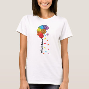 Camiseta Escolha o tipo Autismo Sensibilização Flor