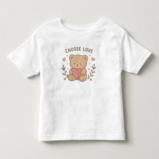 Camiseta Escolha o Urso Teddy Fofo Segurando Coração