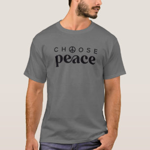 Camiseta Escolha Peace Positive Vibes Funny Inspirational Q