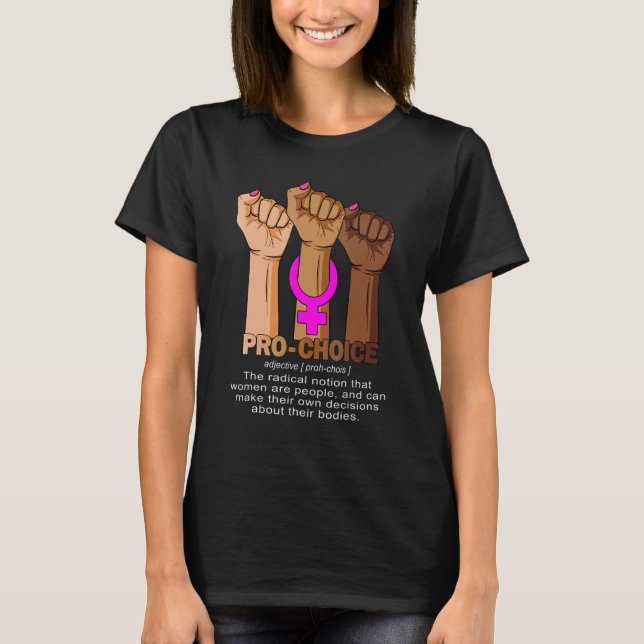 Camiseta Escolha Pró-Escolha da Mão Direitos Feministas (Frente)