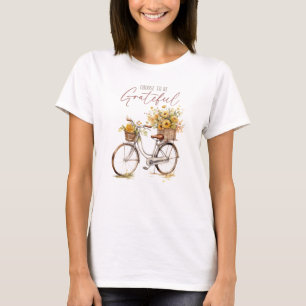 Camiseta Escolha ser grata - Bicicleta e queda russa