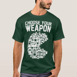 Camiseta Escolha seu Console de Jogos de Vídeo com Arma