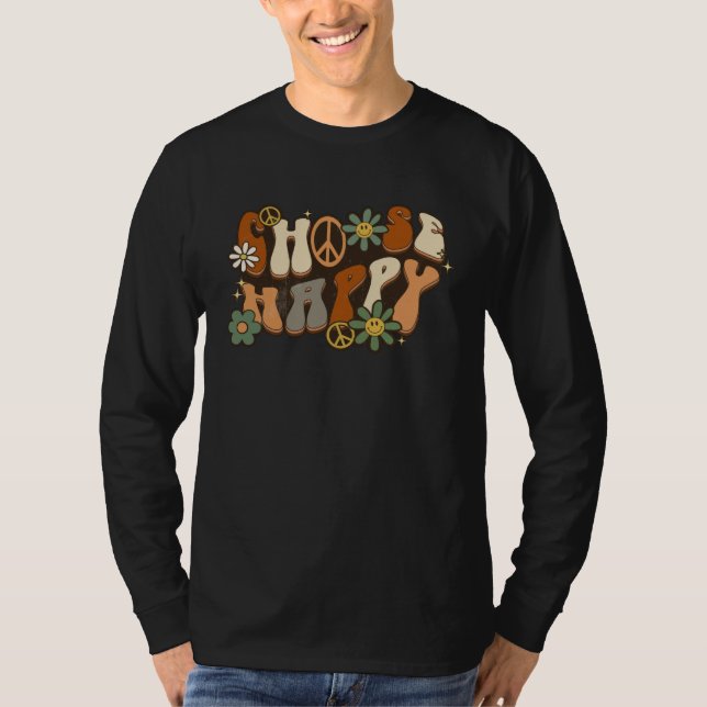Camiseta Escolha Sinal de Paz de Flores de Margarida Feliz  (Frente)
