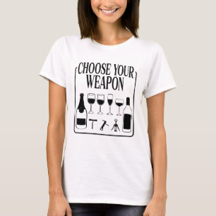 Camiseta Escolha Sua Arma Engraçado Bebê-Lo-De-Vinho