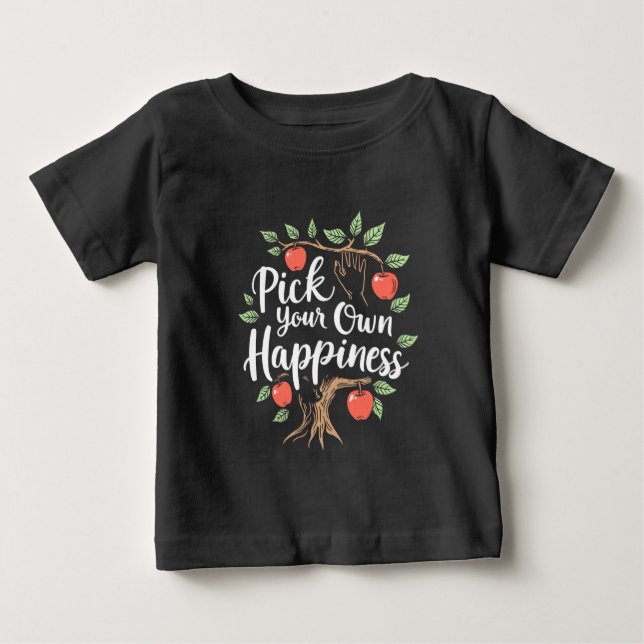 Camiseta Escolha Sua Própria Felicidade Maçã Escolhendo Que (Frente)
