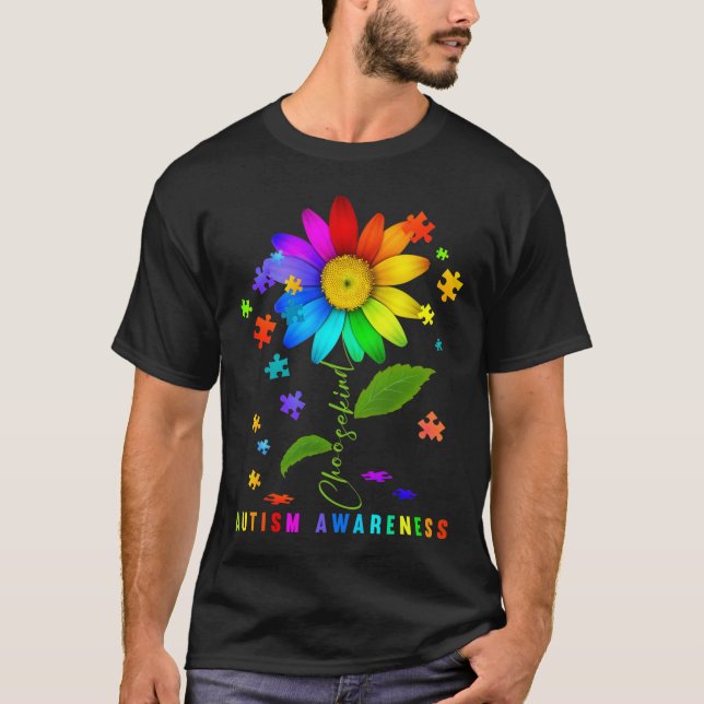 Camiseta Escolha um quebra-cabeça de girassol de conscienti (Frente)
