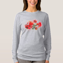 Camiseta Escolha uma Cinza de papoila-longa-saia