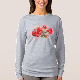 Camiseta Escolha uma Cinza de papoila-longa-saia