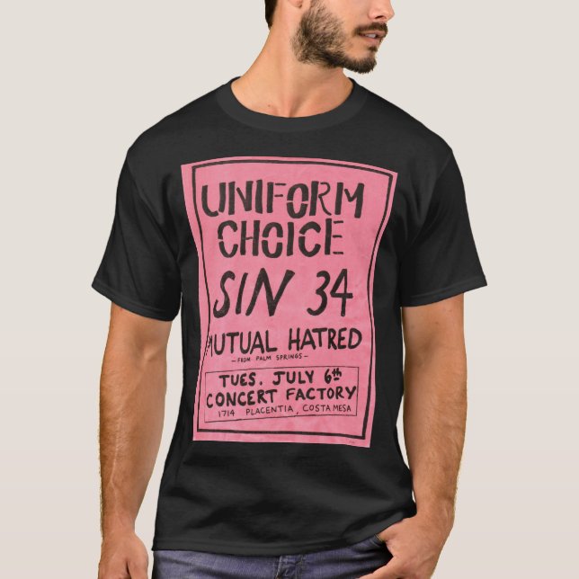 Camiseta Escolha uniforme - insecto do rosa do desempenho (Frente)