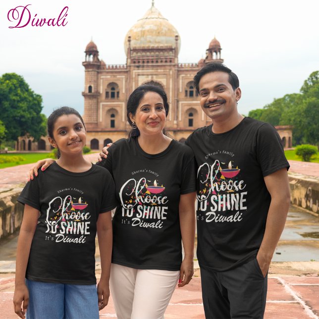 Camiseta Escolher brilhar Diwali personalizável (Criador carregado)