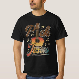Camiseta Escolher Jesus Música Pastor Páscoa Clássica Guita