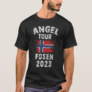 Camiseta Escolheu 2023 Angel Tour para a Noruega com bandei