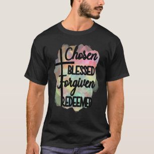 Camiseta Escolhida Citação Cristã Resgatada Cruzada Religio