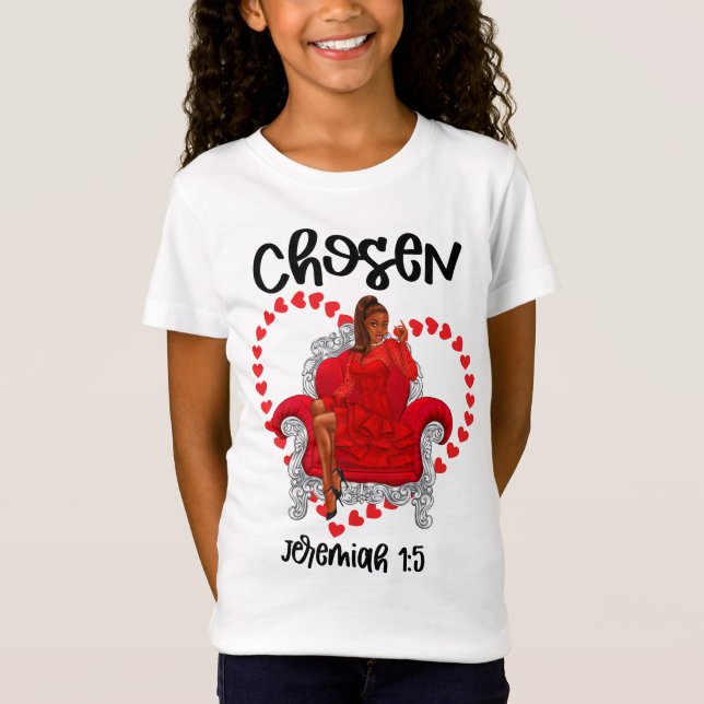Camiseta Escolhido Jeremiah 1:5 Namorados Galentines Dia De (Frente)