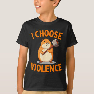 Camiseta Escolho Violência Camundongo Engraçado Gráfico