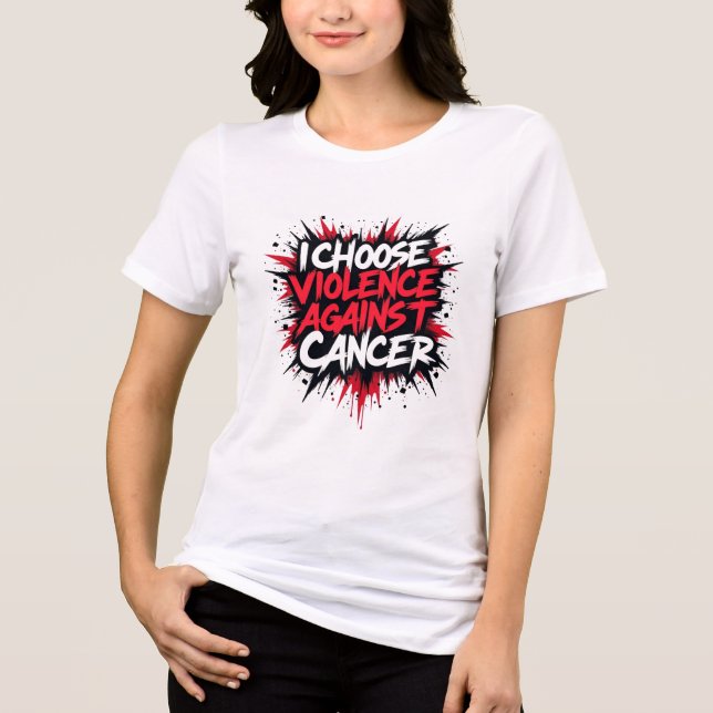 Camiseta "Escolho Violência Contra Cancer" (Frente)