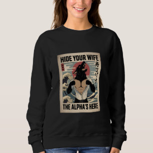 Camiseta Esconda a Loba Ukiyo-e Japonesa do Alpha da Sua Es