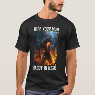 Camiseta Esconda Sua Mãe Pai Está Aqui O Lobisomem Memória 
