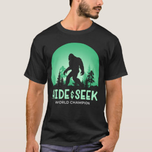 Camiseta Esconde-se e procure o campeão mundial Sasquatch e