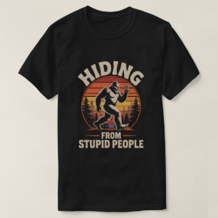 Camiseta Esconder-Se De Pessoas Estúpidas - Camisa-T Engraç
