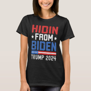 Camiseta Escondido De Biden Kids Men Trump 2024 Engraçado A