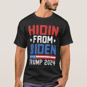 Camiseta Escondido De Biden Kids Men Trump 2024 Engraçado A