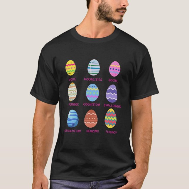 Camiseta Escopo De Discurso Para Prática De Ovos De Páscoa  (Frente)