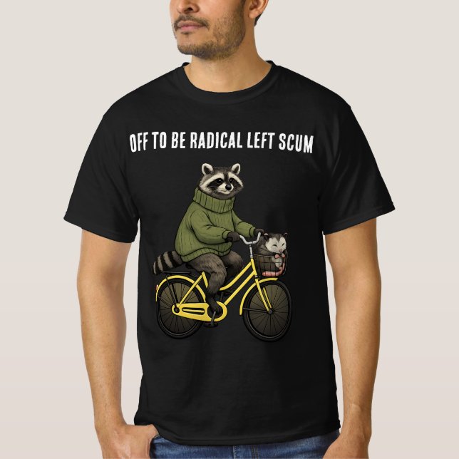 Camiseta Escória Radical de Esquerda, Guaxinim Gambá (Frente)