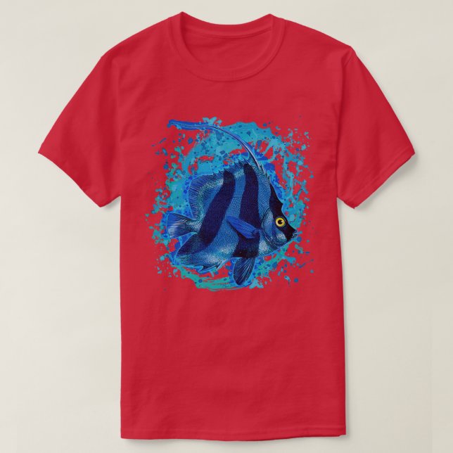 Camiseta Escórias de Peixes Aquáticos do Oceano Azul (Frente do Design)
