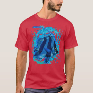 Camiseta Escórias de Peixes Aquáticos do Oceano Azul