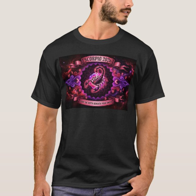 Camiseta Escorpião 2026 Zodíaco Phoenix Mandala – Transform (Frente)