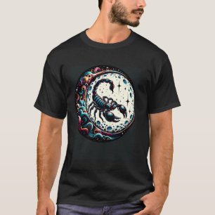 Camiseta Escorpião Colorido Na Design De Lua Para Entalhe A