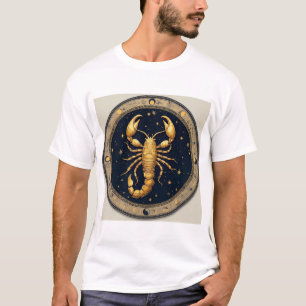 Camiseta Escorpião Dourado Dentro do Círculo Temático do Zo