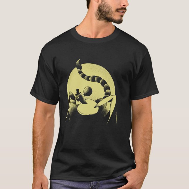 Camiseta Escorpião Elegante Sob Lua Cheia (Frente)