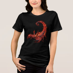 Camiseta Escorpião Flamejante Criatura Mítica Arte Fantasia