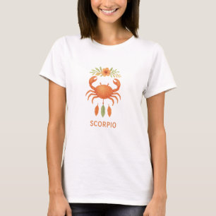 Camiseta Escorpião zodíaco boho aquarela