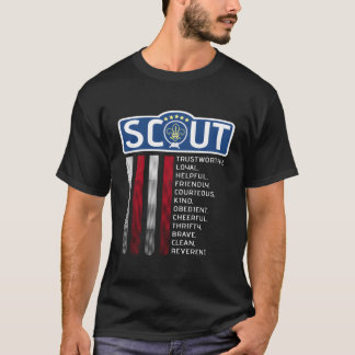 Camiseta Escoteiro Americano Shirt American Flag Scout Law
