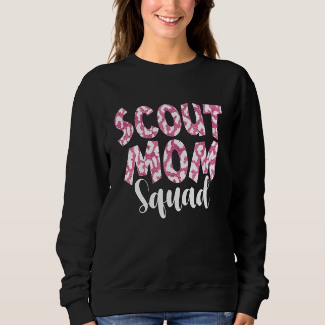 Camiseta Escoteiro Do Leopard Mamãe Esquadrão De Volta Para (Frente)