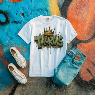 Camiseta Escova de Grafite Terthy Taurus Zodiac com Coroa