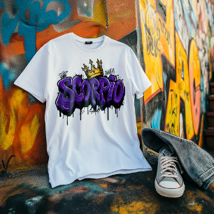 Camiseta Escova de Grafite Zodiac Escorpião Intenso com Cor