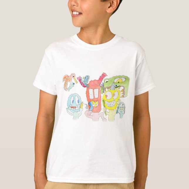 Camiseta Escove os Dentes, Pequenos Monstros! (Frente)