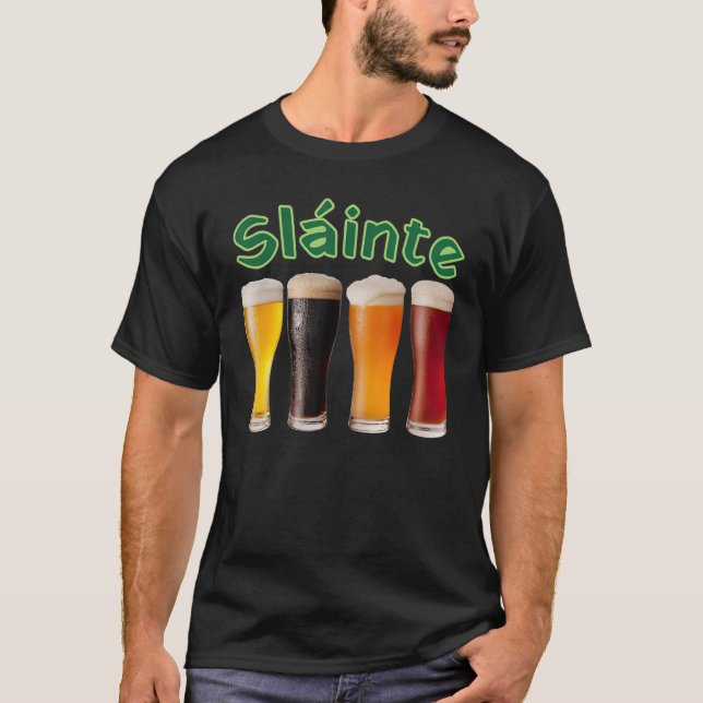 Camiseta Escravo Dia de São Patrício Engraçado Beer Drinker (Frente)