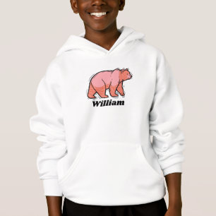 Camiseta Escreva seu nome neste Bear Pop Art rosa