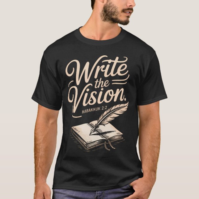 Camiseta Escreva Visão Versículo Religioso Bíblia (Frente)