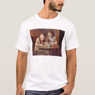 Camiseta Escrevendo uma letra (o óleo no painel)