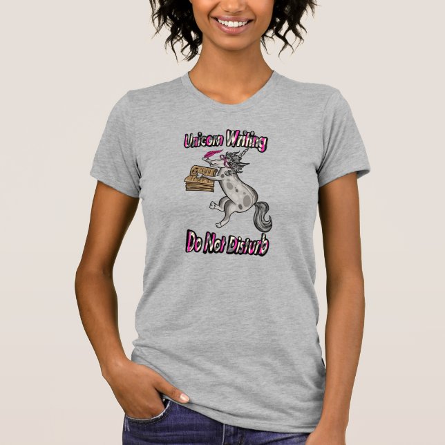 Camiseta Escrevendo Unicorn - Não Incomodar (Frente)
