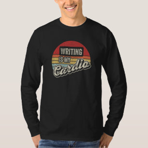Camiseta Escrever É Meu Cardio Vintage Retro Escrita Escrit