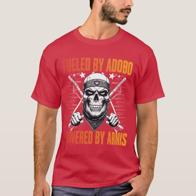 Camiseta Escrima Alimentada Por Adobo Alimentada Por Arnis  (Frente)